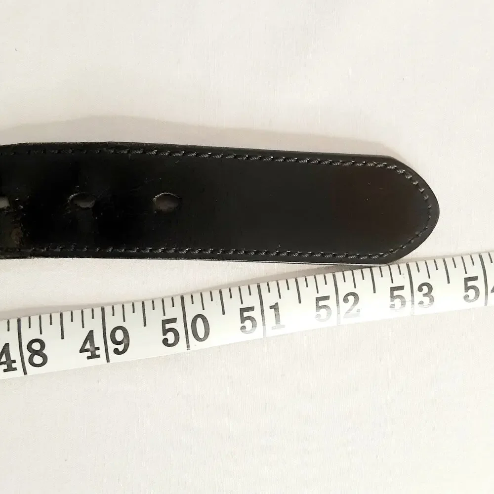 💎Dickies Genuine Black Leather Belt 46 to 48 Waist Curved Strap